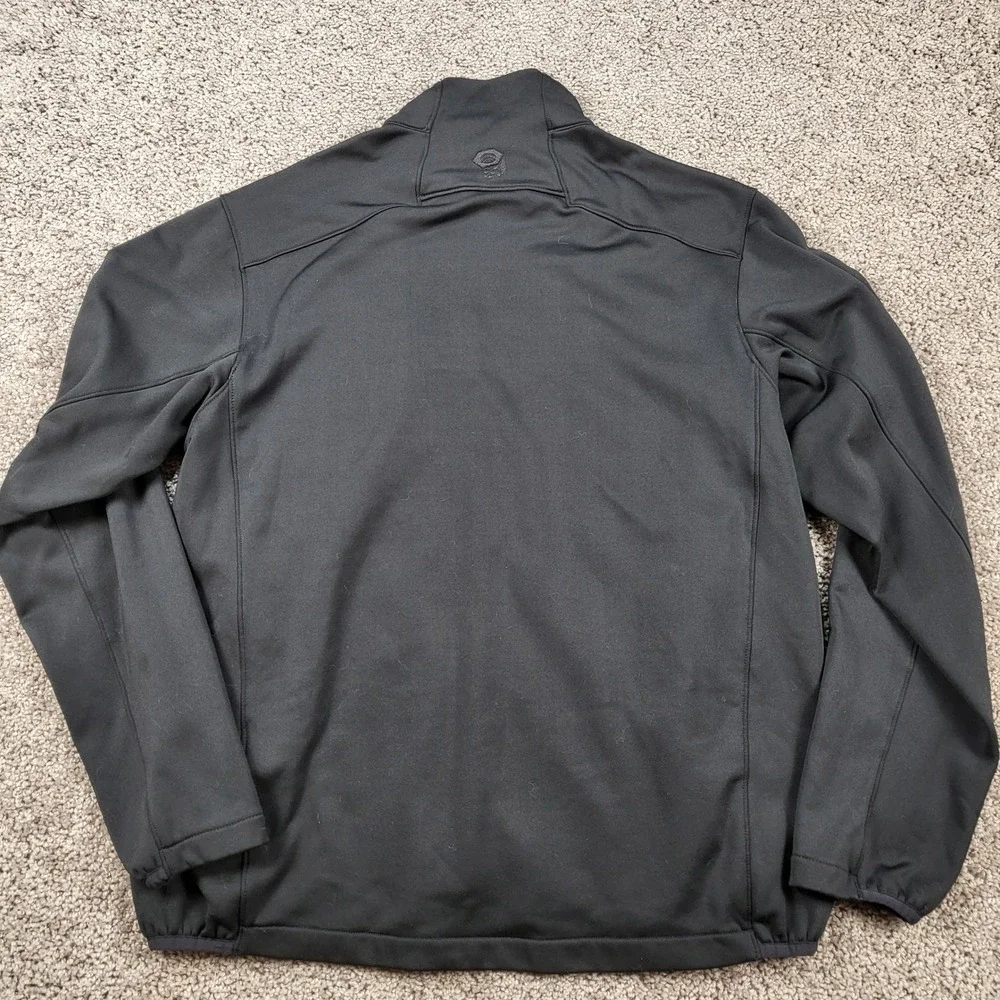 Mountain Hardwear OM6030 Mens Large Black Softshell Fleece Lined Jacket Full Zip